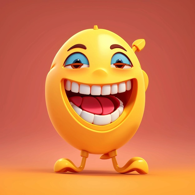 Photo 3d rendering of smile emoji icon
