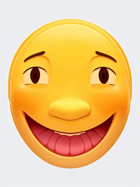 3d rendering of smile emoji icon