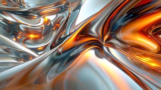 3D rendering of a smooth metal surface with a glossy finish