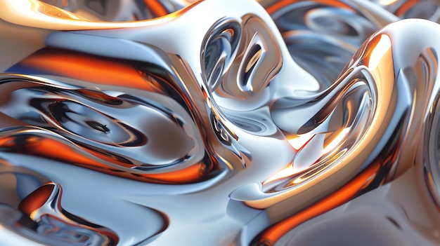 3D rendering of a smooth metal surface with a glossy finish