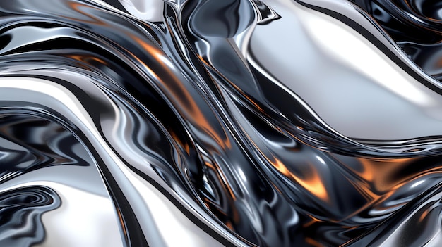 Photo 3d rendering of a smooth metal surface with a gradient of light and dark