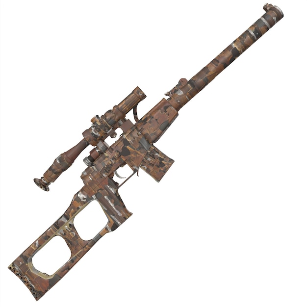 3D Rendering Of Sniper Rifle