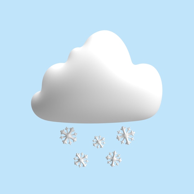 3d rendering of snow icon