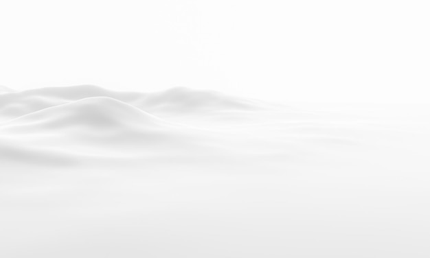 3D rendering. Snow mountain. White topographic terrain.