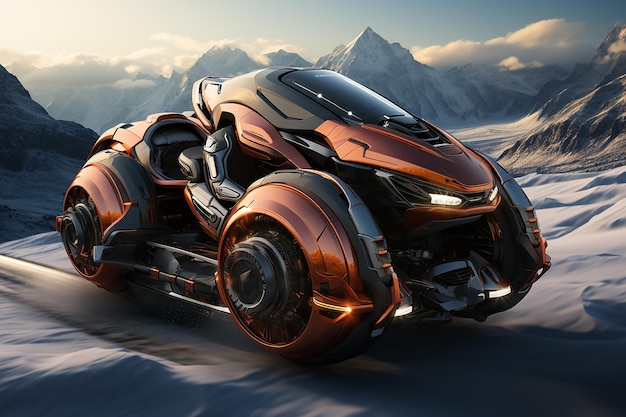 3D Rendering of a Snowmobile