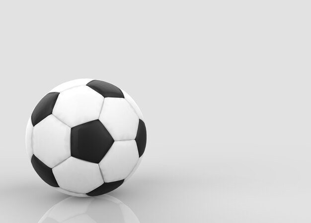 3d rendering. A soccer ball on gray copy space background.