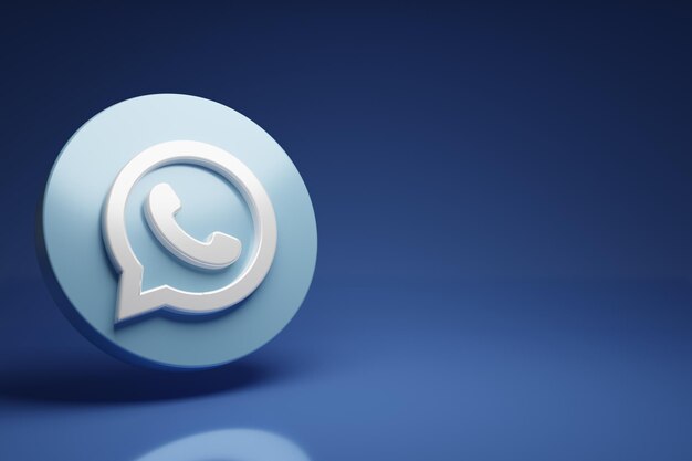 3d rendering social media logo iconxA TELEPHONE on blue gradient backgroundxA
