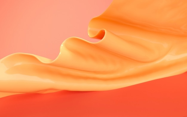 3d rendering of soft orange cloth floating