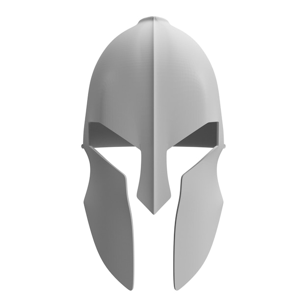 3D Rendering Spartan Helmet on White Background