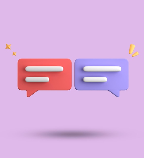 3d rendering of speech bubble 3D pastel chat icon set Set of 3d speak bubble