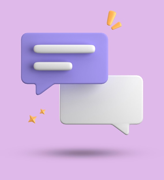 3d rendering of speech bubble 3D pastel chat icon set Set of 3d speak bubble