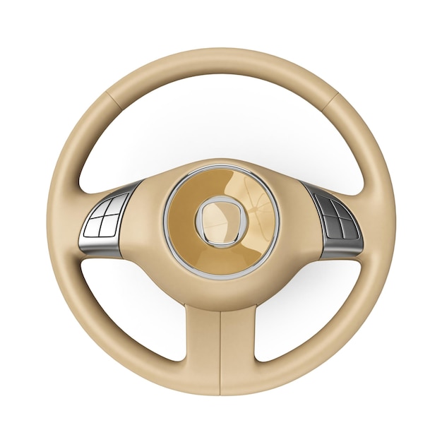 3D rendering of a sport car steering wheel