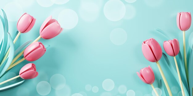 3d Rendering Spring sale banner with beautiful colorful flower Can be used for template banners