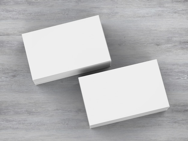 3d rendering stack of blank name cards