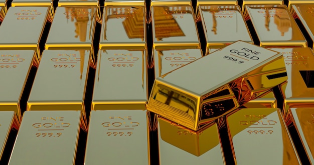 Стек для 3d-рендеринга gold bars, вес 1000 грамм