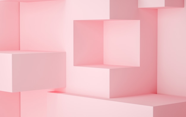 Sfondo di visualizzazione fase di rendering 3d, colore rosa