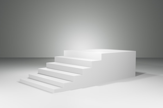 3D rendering of stairs to success concept.