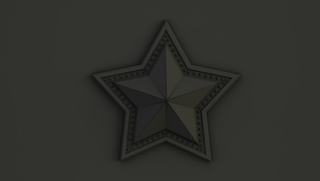 3D rendering of a star isolated on a Black background.