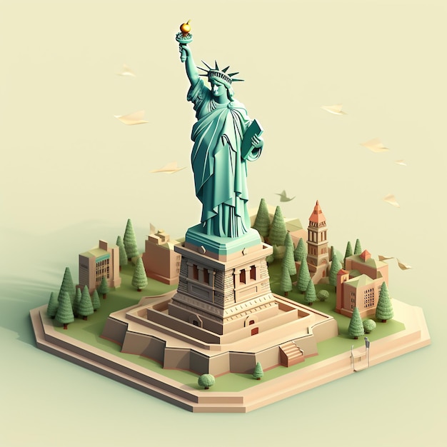 3d rendering of The Statue of Liberty