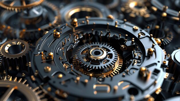 3D rendering of steampunk gears
