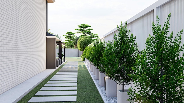 3d rendering of stunning pathway design explore modern walkway concepts with creative landscaping