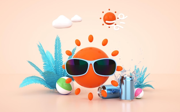 3d rendering of summer background