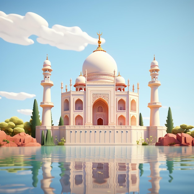 3d rendering of The Taj Mahal