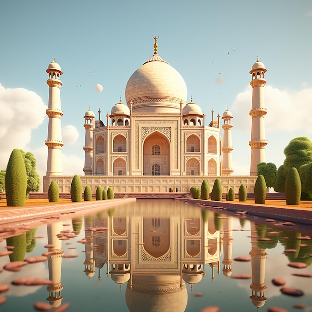 3d rendering of The Taj Mahal