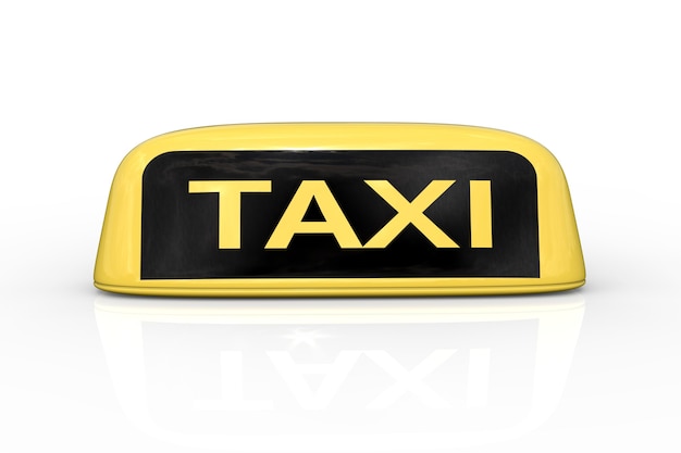 3D-rendering taxi teken op witte achtergrond