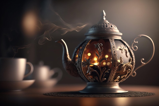 A 3d rendering of a teapot with the words teapot on it.