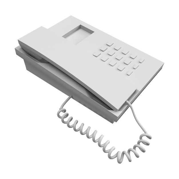 Photo 3d rendering telephone on white background