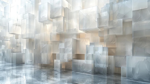 3D-rendering tentoonstelling witte abstracte achtergrond