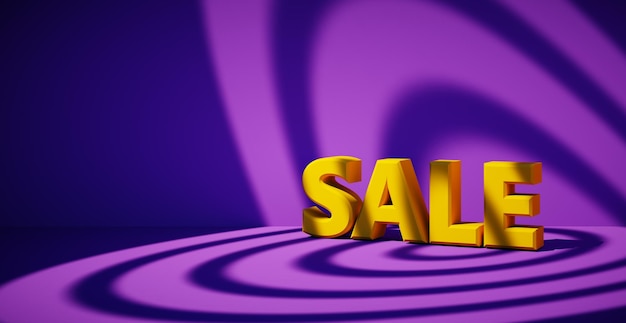 3d rendering of text sale Banner for the sale and advertising of goods at a discount