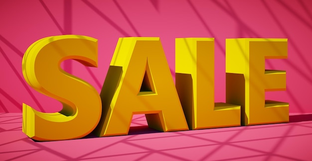 3d rendering of text sale Banner for the sale and advertising of goods at a discount