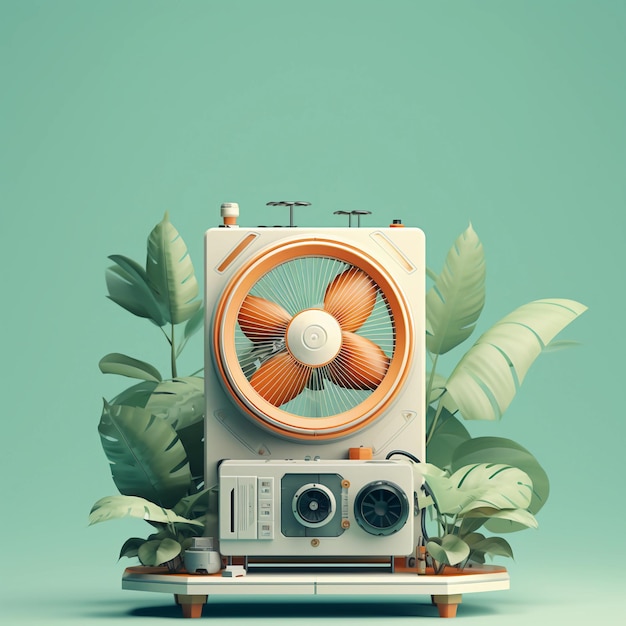 3D rendering on the theme of small desktop fan