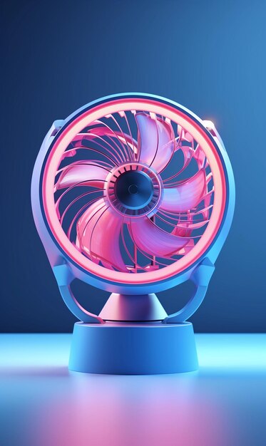 Photo 3d rendering on the theme of small desktop fan