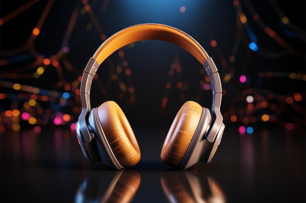 3D-rendering toont hoofdtelefoons als het ultieme luisterapparaat
