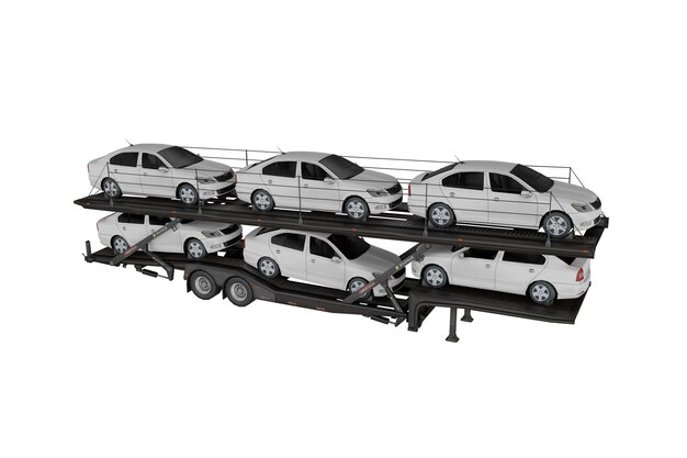 Photo 3d rendering trailer car transport