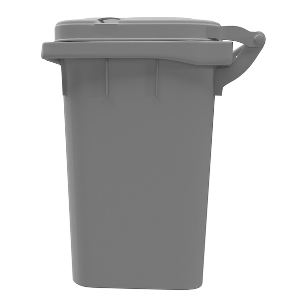 Photo 3d rendering trash bin on white background