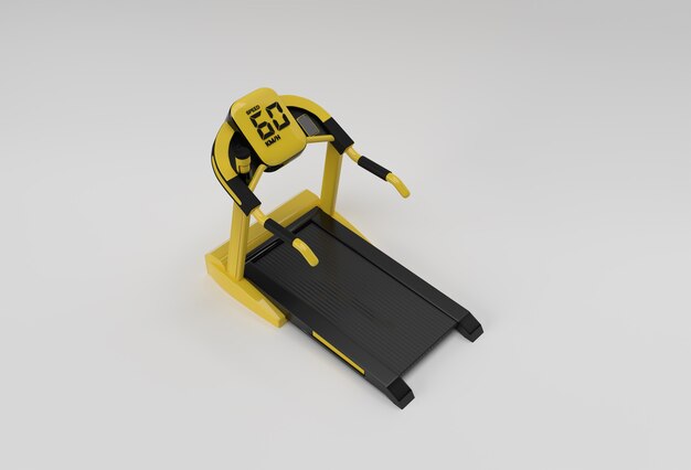 3d Rendering Treadmill or Running Machine on white Background