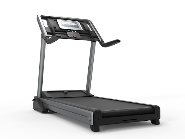 3d rendering treadmill or running machine on white background