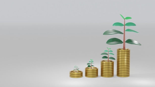 3d rendering tree plant coin of moneymoney growth concept for
bank or banking