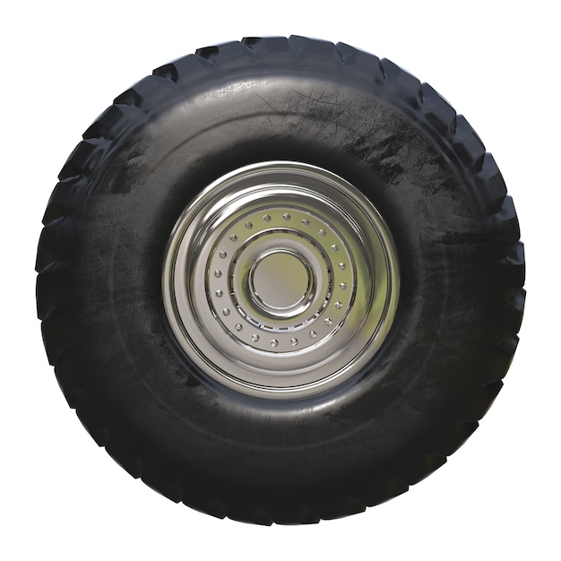 3d rendering truck tire isolated on white