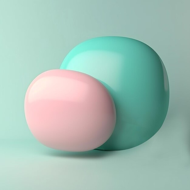 3d rendering of two pink and turquoise speech bubbles