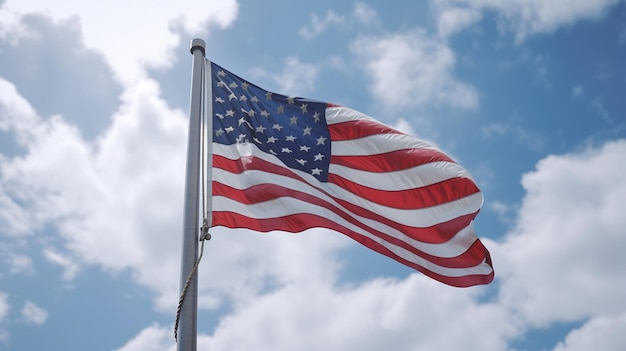 3D rendering of the United States of America flag waving in the wind