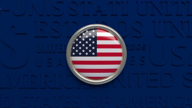 Foto rendering 3d della bandiera nazionale degli stati uniti d'america