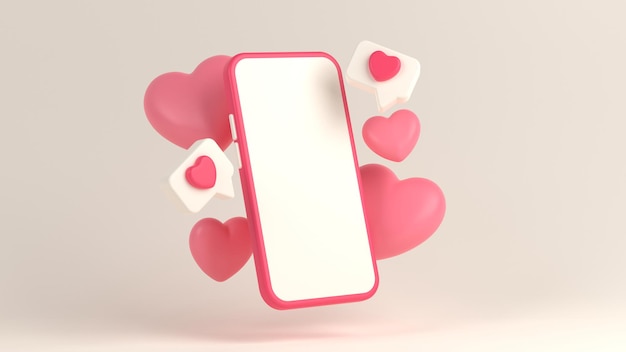 3D rendering valentines day background