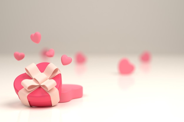 3D rendering valentines day background