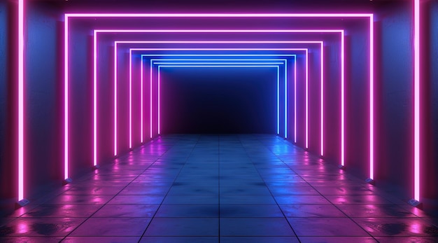 3D rendering van abstracte neon achtergrond
