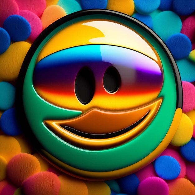 3D-rendering van Emoji-emotiefoto